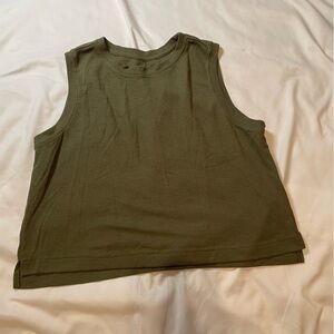 All In Motion size XXL army green waffle style athletic crop top tank top